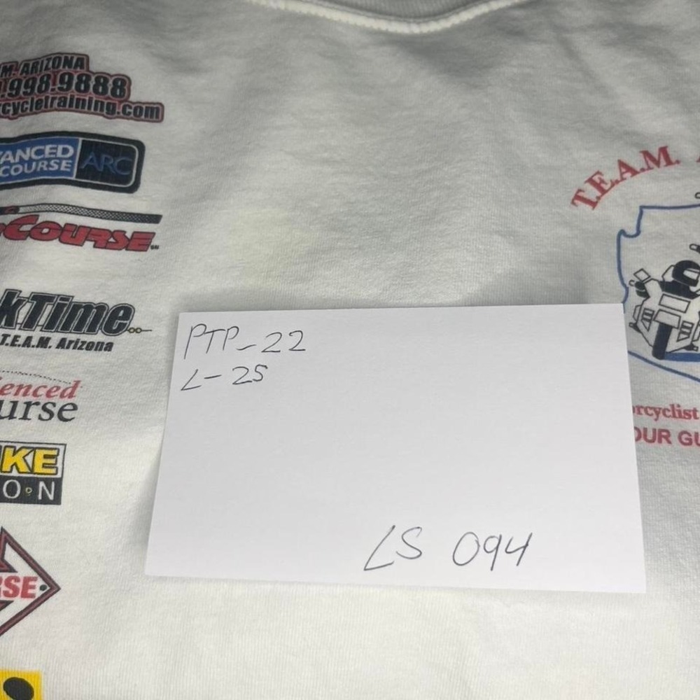 Gildan Team Arizona Motorcycle Training White Long Sleeve Graphic Tee L 22x25 - Picture 5 of 5